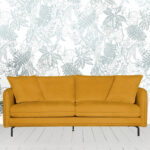 Canapé 3 places Modène moutarde déco vintage Athezza