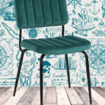 Chaise Paddy velours Canard Athezza Déco vintage