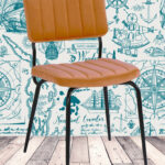 Chaise Paddy velours Jaune Gold Athezza Déco vintage