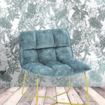 Fauteuil Butano velours pétrole Athezza