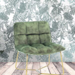 Fauteuil Butano velours vert mousse Athezza