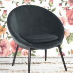 Fauteuil Ruvana velours gris taupe déco vintage Athezza