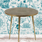 Guéridon Macana 55cm métal martelé déco ethnique chic Athezza