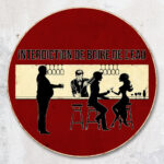 Panneau métal Interdiction de boire de l'eau déco bistrot