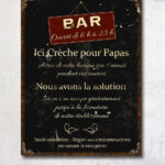Plaque métal Crèche pour Papas déco bistro Antic Line