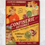 Plaque métal patiné Confiserie petits gourmands Antic Line