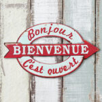 Plaque de porte Ouvert Fermé déco brocante