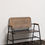 Banquette Barrow métal noir et rotin Chehoma