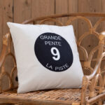 Coussin piste de ski noire Grande Pente déco montagne Chehoma