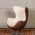 Fauteuil mouton blanc et cuir Tenzing déco vintage Chehoma