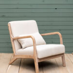 Fauteuil tissu écru Chassepierre Chehoma