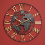 Horloge métal XL carte du monde Chehoma