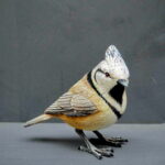 Mésange huppée résine déco campagne Chehoma