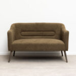 Petit canapé bouclette verte Warren déco vintage Chehoma