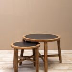 Set de 2 tables d'appoint Cercle métal Chehoma