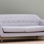 Canapé capitons Modène gris perle déco vintage Chehoma