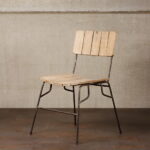 Chaise lattes de bois en manguier Chehoma