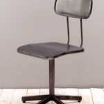 Chaise rotative Desk métal noir hauteur ajustable déco atelier