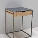 Chevet metal et bois naturel Brooke 1 tiroir Chehoma