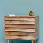 Commode Jalousie 3 tiroirs en manguier naturel Chehoma