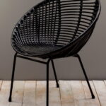 Fauteuil rond rotin noir Playa Chehoma