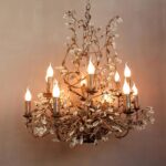 Grand lustre Rambouillet patine marron déco brocante Chehoma