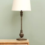 Lampe métal patiné Junon basse carrée déco brocante Chehoma