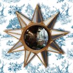 Miroir de sorcière soleil centre convexe or antique  Chehoma