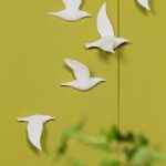 Set de 5 oiseaux en vol biscuit déco cosy Chehoma