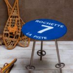 Table d'appoint Piste bleue 7 Rochette déco montagne