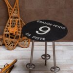 Table d'appoint Piste noire 9 Grande Pente déco montagne