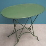 Table pliante en métal vert déco campagne Chehoma