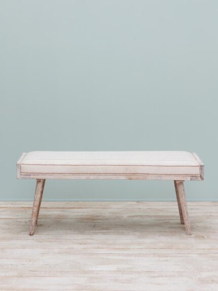 Banc patine blanche ligné bordeau Hendaye