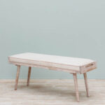 Banc patine blanche ligné bordeau Hendaye