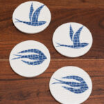 Set 4 sous-verres oiseaux mosaïque Chehoma