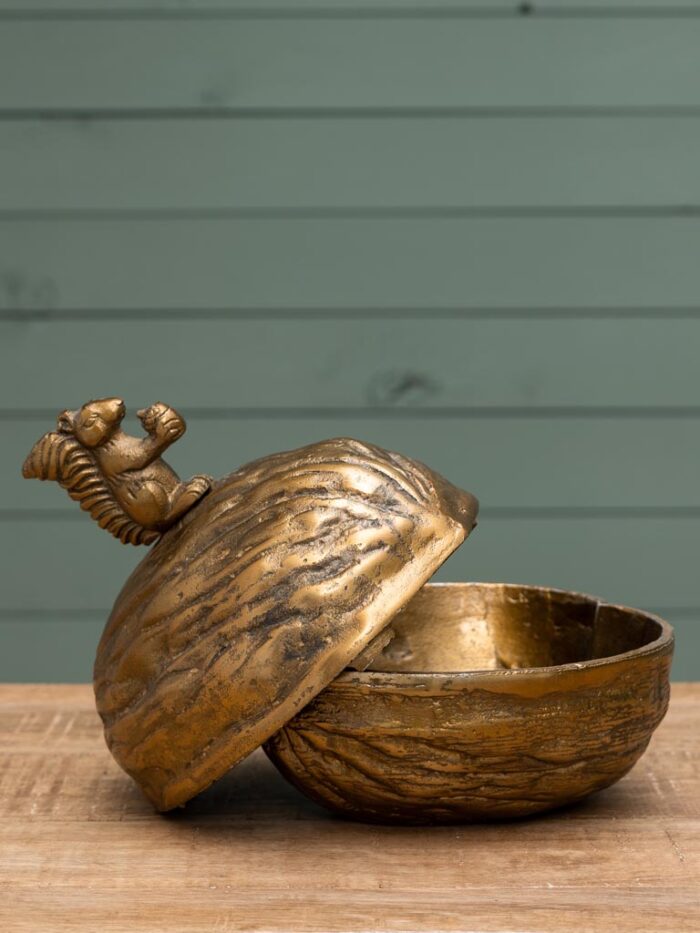 Boîte métal dorée noix et écureuil Chehoma – Image 2