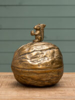 Boîte métal dorée noix et écureuil Chehoma