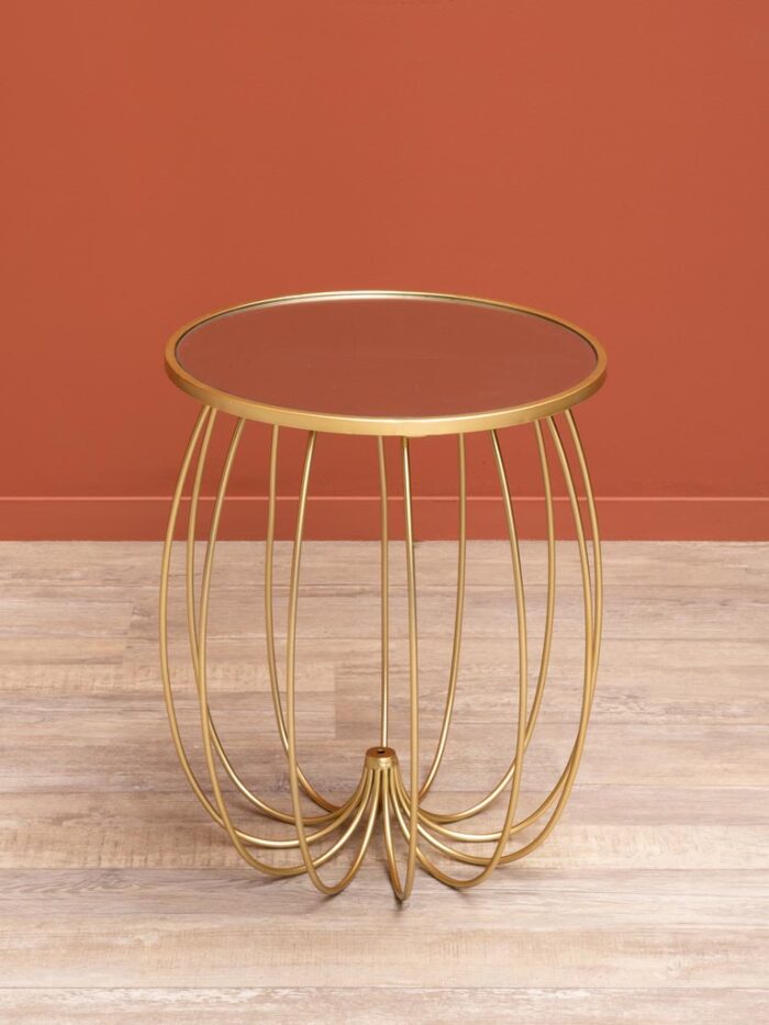 Table d'appoint Crinoline patine dorée Chehoma – Image 2
