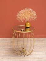Table d'appoint Crinoline patine dorée Chehoma